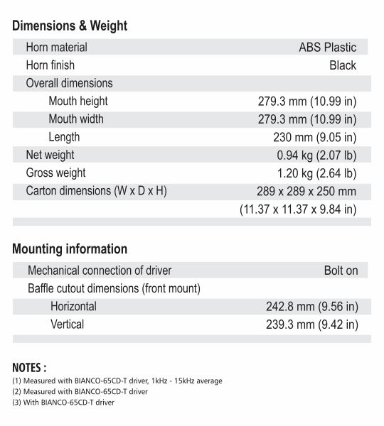 HORN H280-dimension and weight.jpg